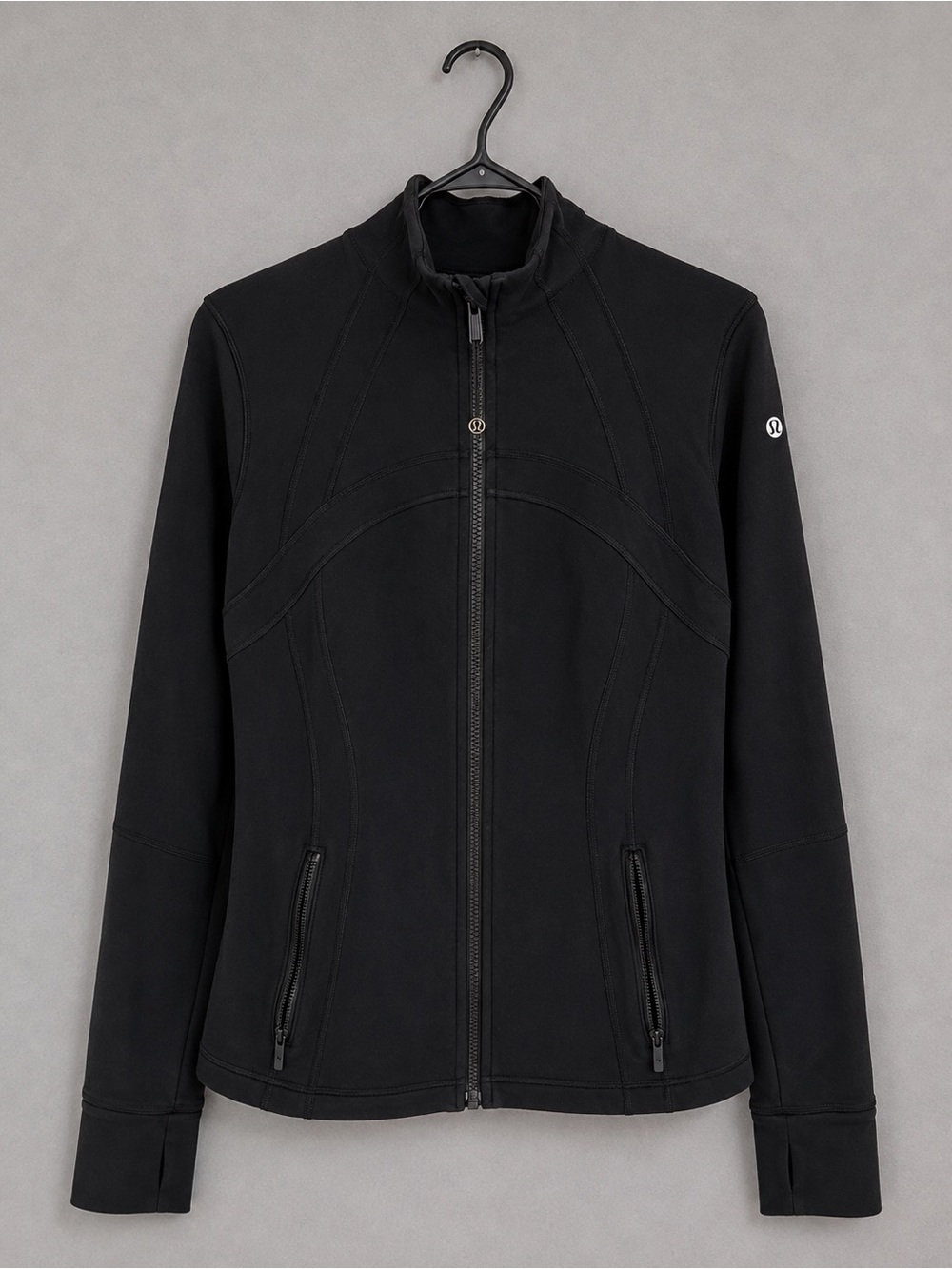 Lululemon Black Full Zip Athletic Jacket Women’s Size 10 Thumbholes